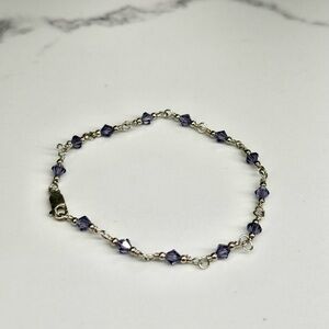 Sterling Silver 925 Crystal Bead Bracelet